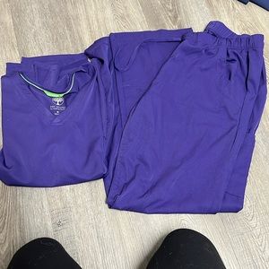 Healing Hands Purple Scrub Set- Size Medium